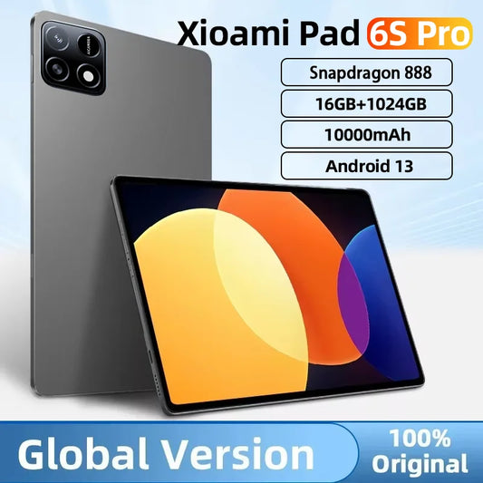 2024 Original Global Version Pad 6S Pro HD 4K Android 13.0 Snapdragon 888 11inch 16GB+512GB 10000mAh Tablet PC 5G Dual SIM WIFI